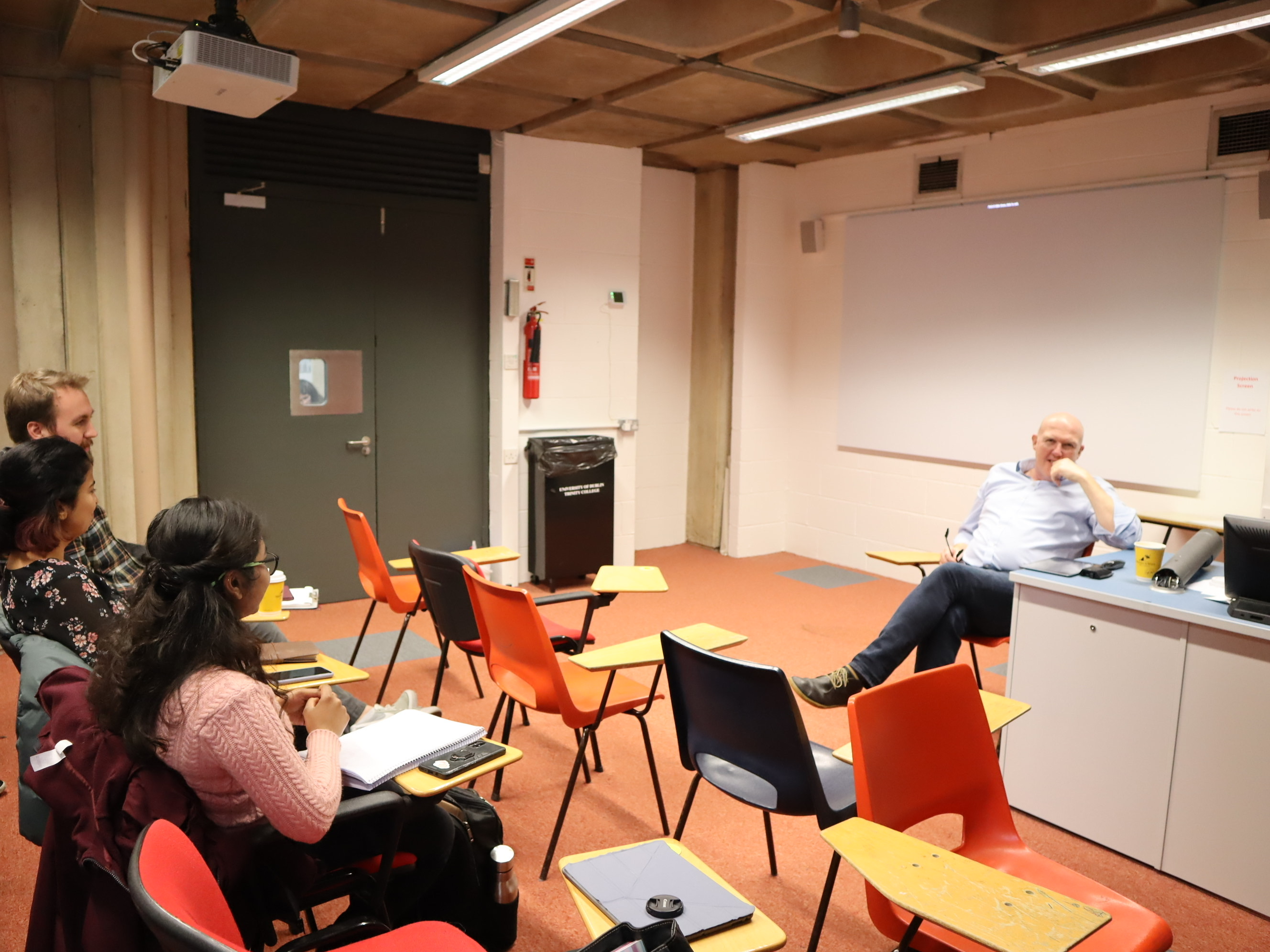 Pól teaching at Trinity College Dublin
